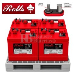 Kit bater�as para Solar 24 Voltios 300 Amperios | ROLLS 6 FSGC-HC